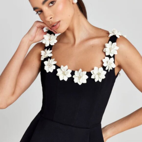 NWT Nadine Merabi Cindy Black Dress - Size S/M - Picture 3 of 8